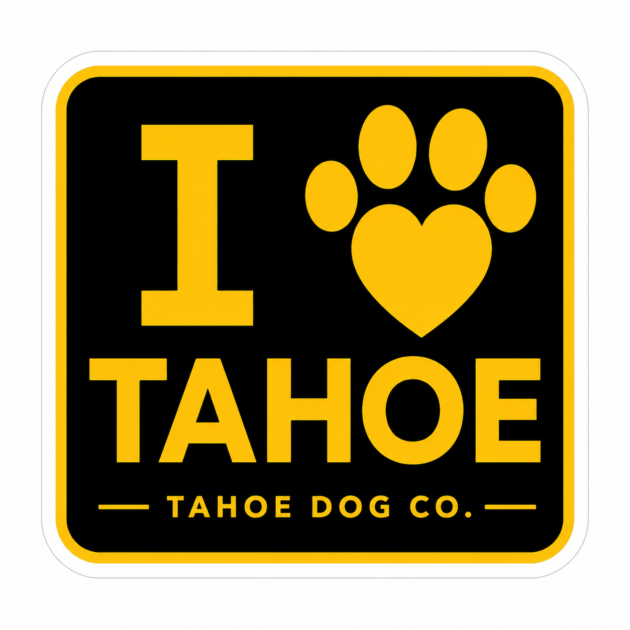 "I heart Tahoe" Paw Sticker