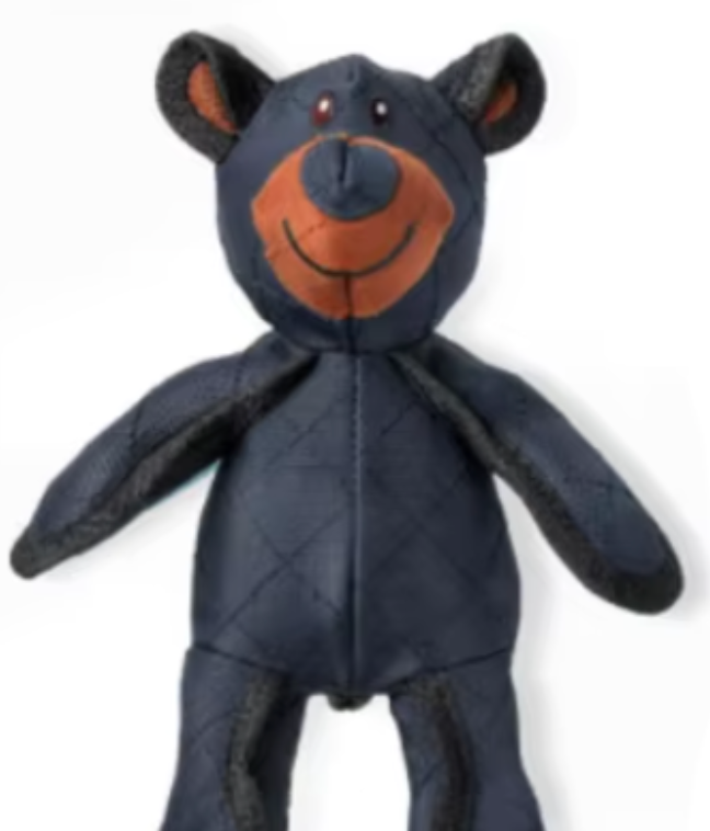 Tahoe Dog Durable Bear Toy with friendly bear face, floppy arms, and contrasting brown muzzle